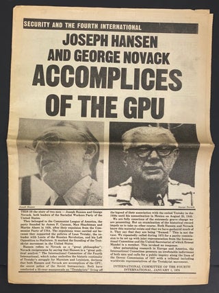 Cat.No: 217131 Joseph Hansen and George Novack: Accomplices of the GPU