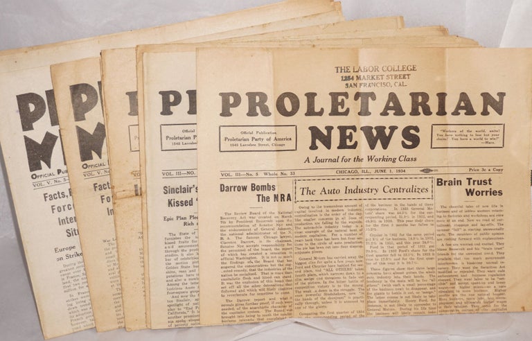 Cat.No: 217248 Proletarian News [Eight issues]. Proletarian Party.