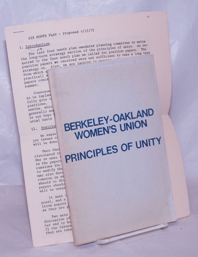 Cat.No: 218215 Principles of unity. Berkeley-Oakland Women's Union.