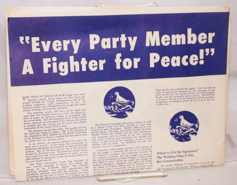 Cat.No: 218554 Every Party member a fighter for peace! USA Communist Party.