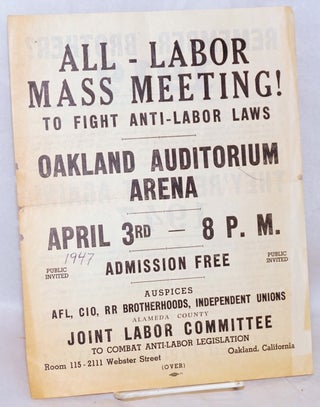 Cat.No: 218645 Remember, brother? 1919 ... They're at it again! 1947 / All - labor mass...