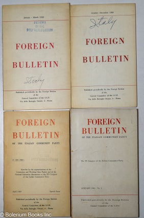 Cat.No: 218667 Foreign Bulletin of the Italian Communist Party [four issues]. Italian...