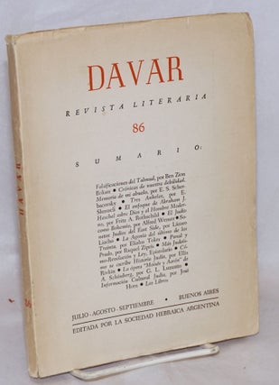 Cat.No: 218668 Davar: Revista Literaria. No. 86 (July-Sept. 1960