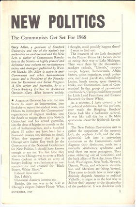 Cat.No: 218702 New politics, the Communists get set for 1968. Gary Allen