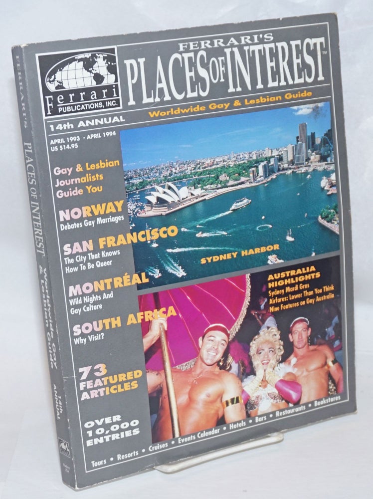 Cat.No: 219081 Ferrari's Places of Interest: 14th annual worldwide gay & lesbian guide April 1993-April 1994. Marianne Ferrari.