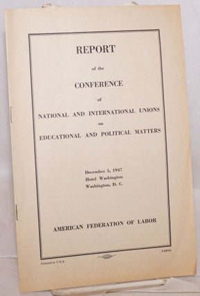 Cat.No: 219107 Report of the Conference of National and International Unions on...