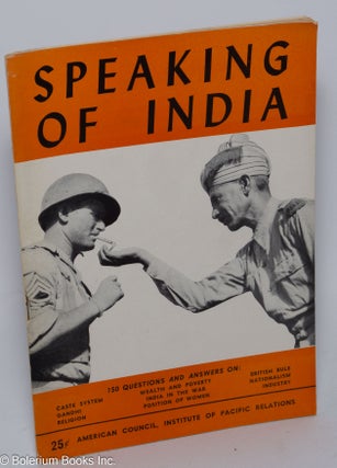 Cat.No: 219192 Speaking of India: 150 questions and answers. Miriam Southwell Farley
