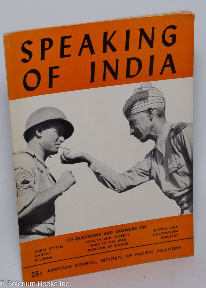 Cat.No: 219192 Speaking of India: 150 questions and answers. Miriam Southwell Farley.