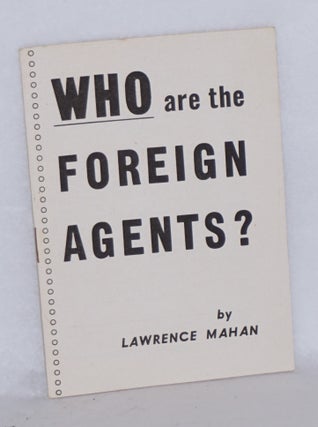 Cat.No: 21950 Who are the foreign agents? Radio broadcast station WAAT, Newark, N.J.,...