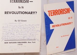 Cat.No: 219799 Terrorism - is it revolutionary? Gil Green, Gilbert