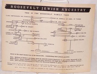 Cat.No: 220002 Roosevelt Jewish ancestry, this is the Roosevelt family tree. Christian...