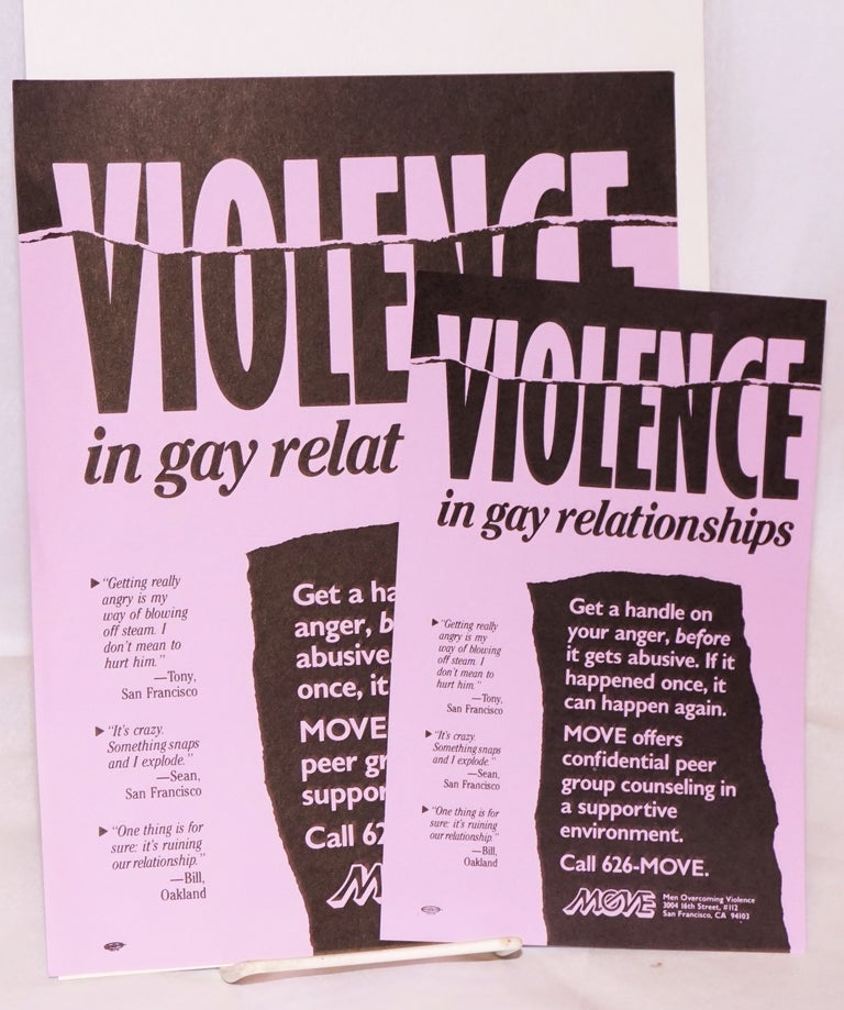 Cat.No: 220693 Violence in Gay Relationships [three handbills]. MOVE.