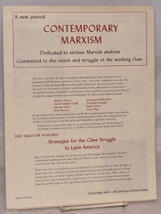 [Four brochures promoting the journal Contemporary Marxism]
