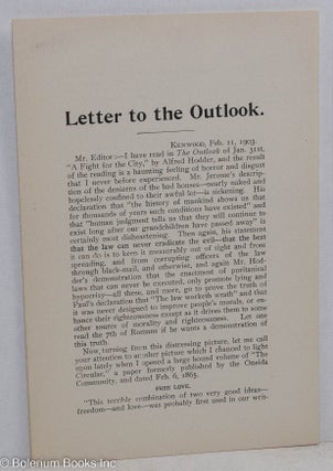 Cat.No: 221052 Letter to Outlook. H. J. Seymour, Henry