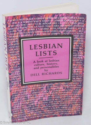 Cat.No: 221058 Lesbian Lists: a look at lesbian culture, history, and personalities. Dell...