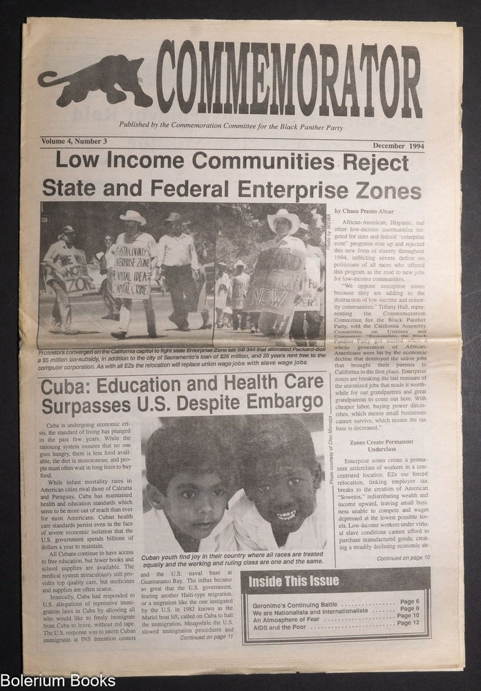 Cat.No: 221105 The Commemorator. Vol. 4 no. 3 (December 1994