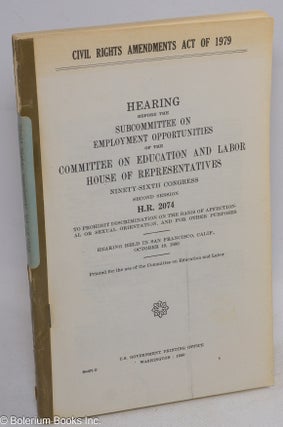 Cat.No: 221204 Hearing before the Subcommittee on Employment Opportunities of the...