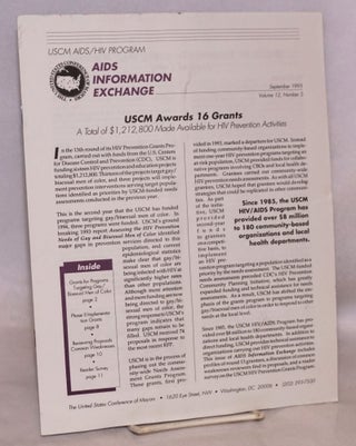 Cat.No: 221487 AIDS Information Exchange: vol. 12, #5, September 1995: USCM awards 16 grants
