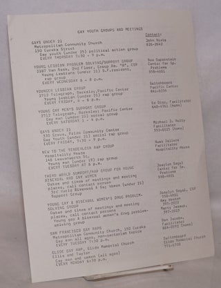 Cat.No: 221600 Gay Youth Groups and Meetings [handbill