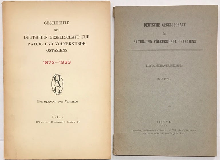 Cat.No: 221638 Geschichte der Deutschen Gesellschaft für Natur- und Völkerkunde Ostasiens: 1873-1933