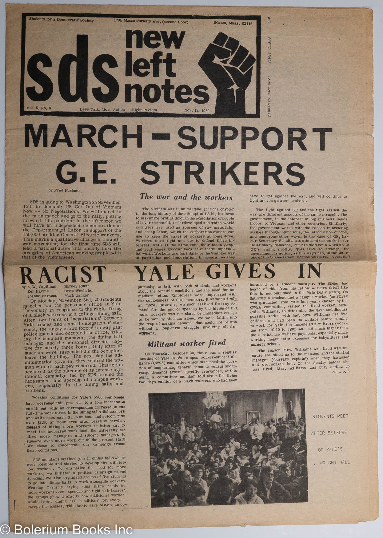 SDS New Left Notes, Vol. 5, No. 6 Nov. 13, 1969 | Students For A ...