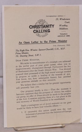 Cat.No: 223298 An Open Letter to the Prime Minister 11th February, 1943. Vera Brittain