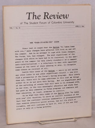 Cat.No: 223494 The Review of the Student Forum of Columbia University [three issues
