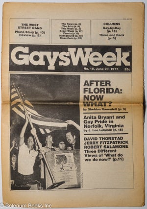 Cat.No: 223527 Gaysweek: #18, June 20, 1977; After Florida: Now What? Anita Bryant and...