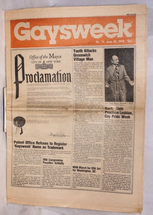 Cat.No: 223537 Gaysweek: #70, June 26, 1978; Office of the Mayor, Proclamation; Gay Pride...