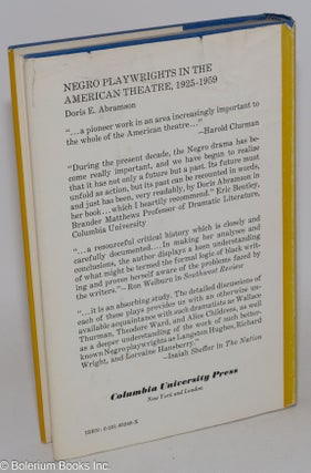 Negro Playwrights in the American Theatre 1925-1959