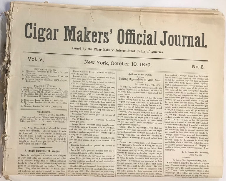 Cat.No: 223882 Cigar makers' official journal [seven issues]