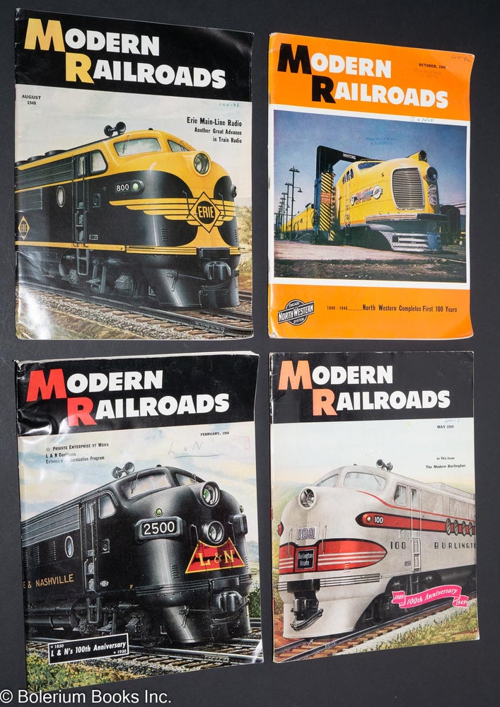 Cat.No: 224085 Modern Railroads, Picturing Railroad Progress For Key Railroad Men. Motive Power . Cars . Shops . Track and Roadway . Bridges and Buildings . Communications . Signalling [four issues]. Frank Richter.