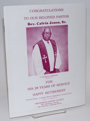 Cat.No: 224575 Congratulations to our beloved Pastor, Rev. Calvin Jones, Sr. for his 28...