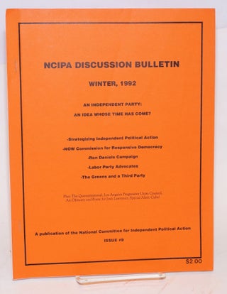 Cat.No: 225477 NCIPA discussion bulletin [Issue 9, Winter 1992]. National Committee for...