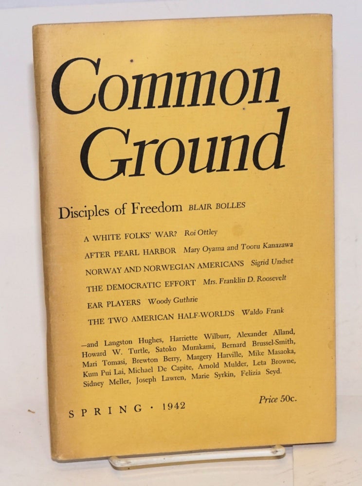 Cat.No: 225655 Common Ground. Vol. II, No. 3 (Spring 1942). M. Margaret Anderson.
