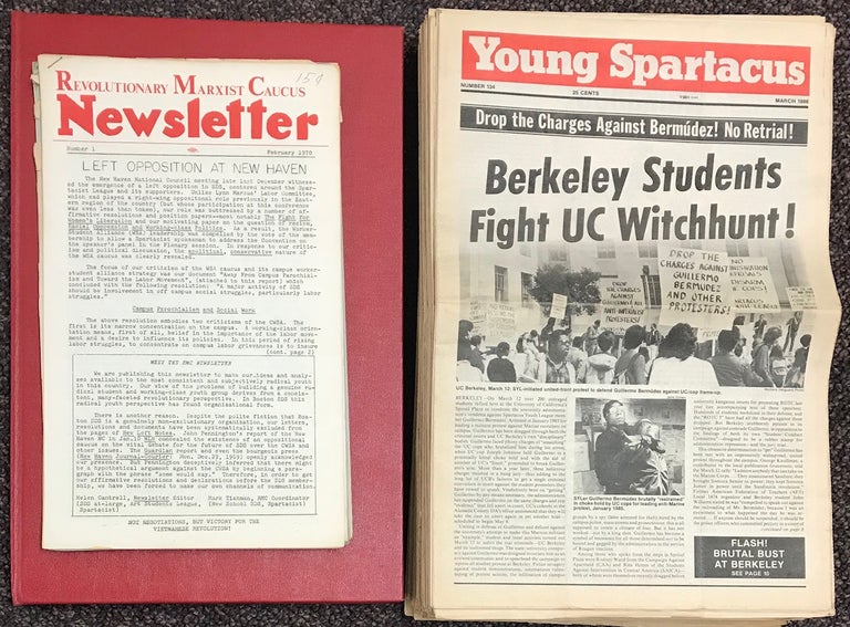 Cat.No: 225954 Young Spartacus [complete run, including the preceding Revolutionary Marxist Caucus newsletter and Revolutionary Communist Youth newsletter]. Spartacist Youth League.