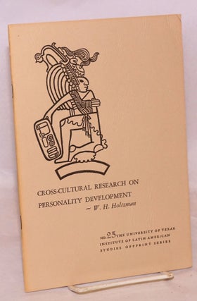 Cat.No: 22654 Cross-cultural Research on Personality Development. W. H. Holtzman