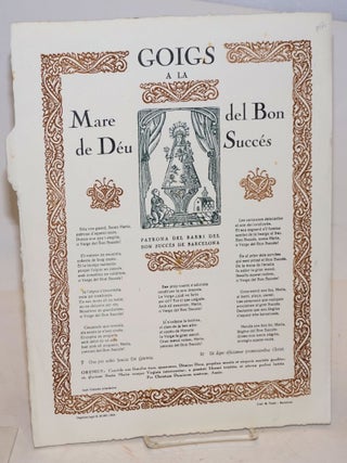 Cat.No: 226659 GOIGS a la Mare de Deu del Bon Succes. Patrona del Barri del Bon Succes de...