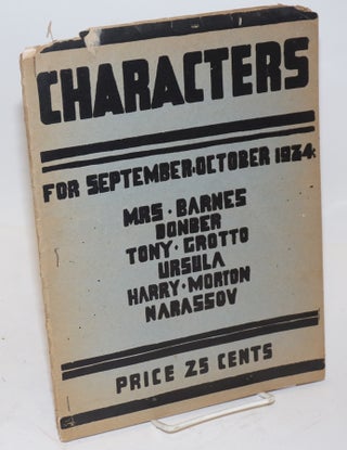 Cat.No: 227108 Characters; for September-October 1934. Paul Pfeiffer, and publisher