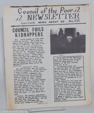 Cat.No: 227114 Council of the Poor Newsletter. Nov. 1970