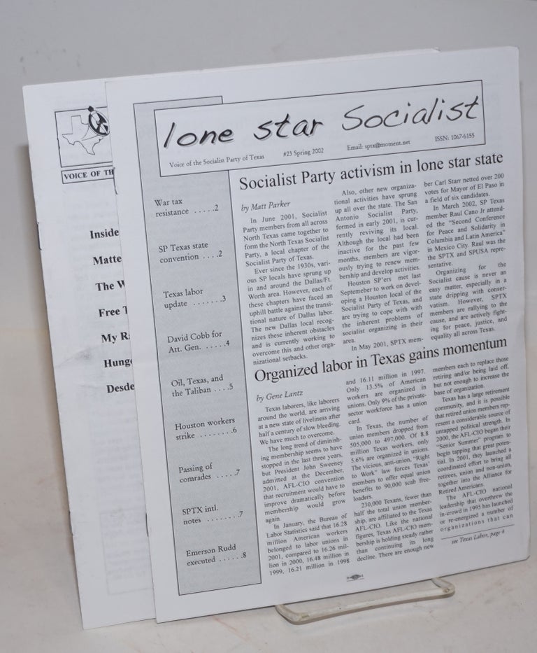 Cat.No: 227122 The Lone Star Socialist: voice of the Socialist Party of Texas [two issues]
