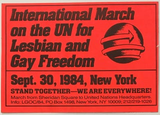 Cat.No: 227593 International March on the United Nations for Lesbian and Gay Freedom...