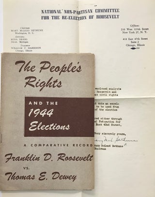 Cat.No: 227630 The people's rights and the 1944 elections: a comparative record, Franklin...