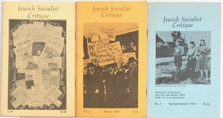Cat.No: 227751 Jewish socialist critique. Vol. 1, no. 1 - 3 (Fall 1979- Spring/Summer...