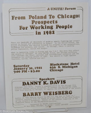 Cat.No: 227967 A UNITE! Forum: From Poland to Chicago: prospects for working people in...