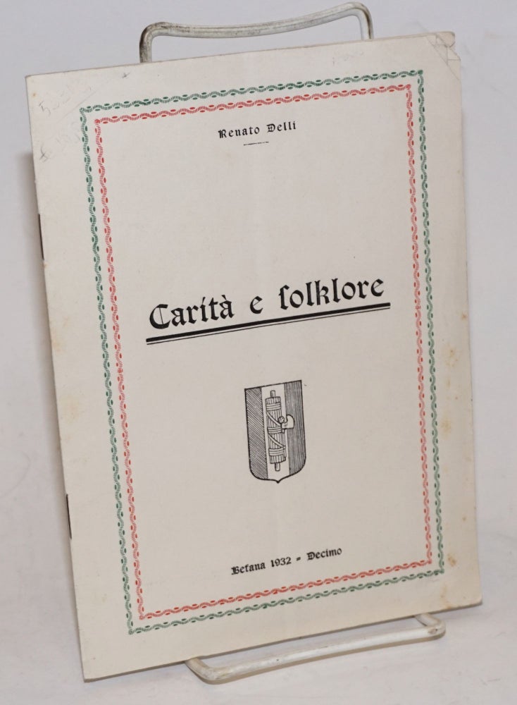Cat.No: 228374 Carita e folklore. Renato Delli.