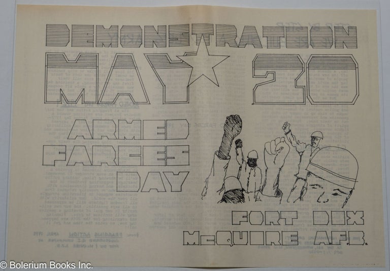 Cat.No: 228519 Demonstration May 20. Armed Farces Day. Ft. Dix, McQuire AFB [broadside]