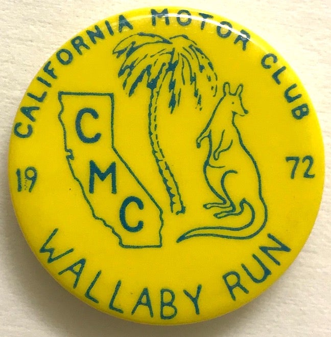 Cat.No: 229049 California Motor Club / Wallaby Run / 1972 [pinback button