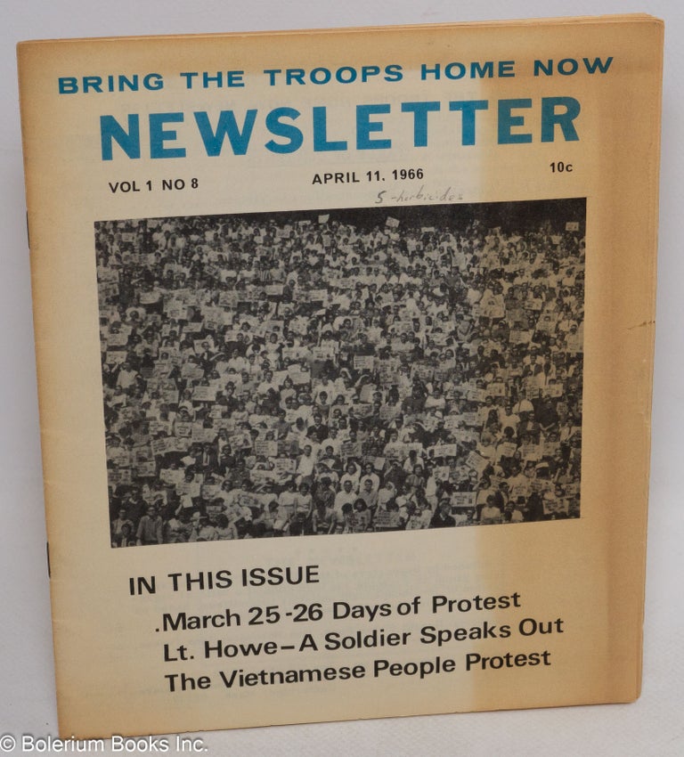 Cat.No: 229290 Bring the troops home now newsletter. Vol. 1, no. 8