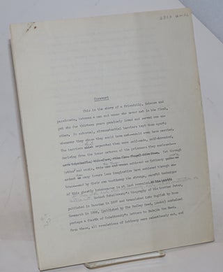 Typed letter with handwritten note signed by Bowen with a draft of the preface to "Beloved Friend" heavily corrected in Bowen's hand